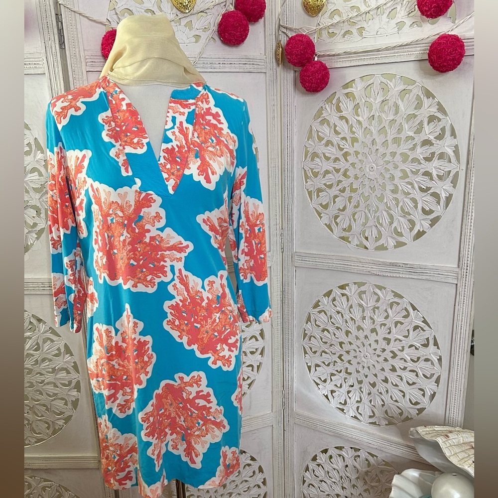 Blue and Coral Lightweight Dress